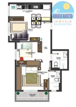Apartamento á venda no bairro Centro em Peruíbe